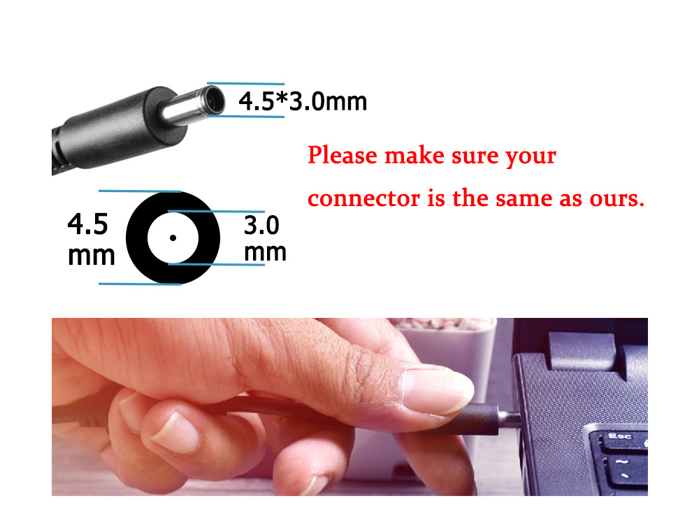 65W Laddare Kompatibel med 3430 P144G P144G003 AC Adapter + Kabel