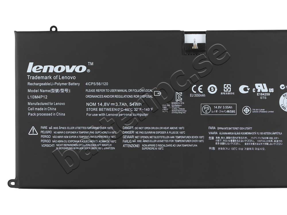 54Whr Lenovo IdeaPad U300s 1080-28U Original Batterier