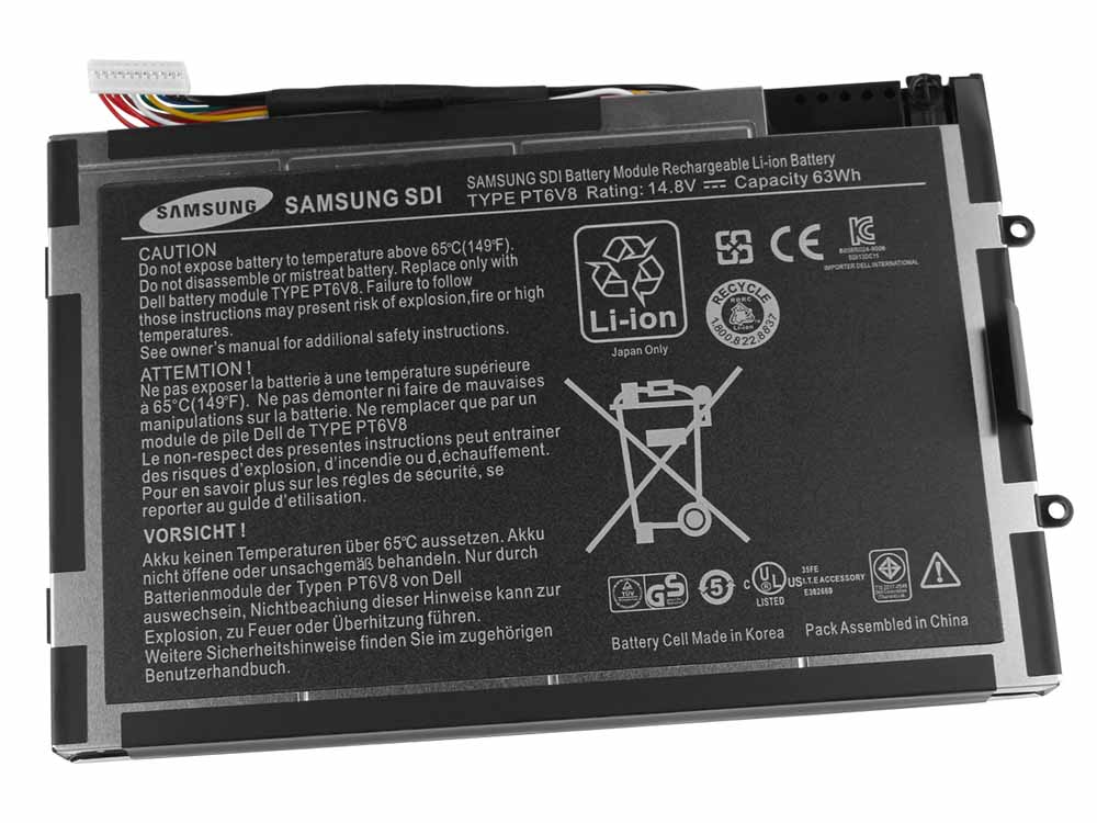 63Whr Dell 8P6X6 P06T Original Batterier