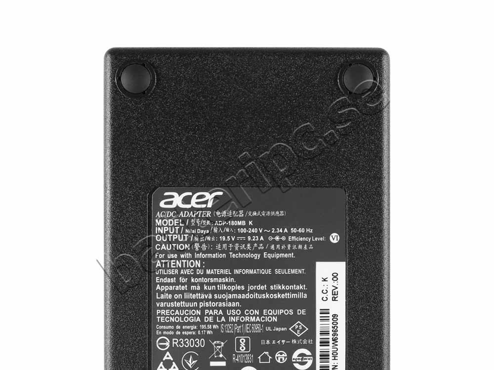 180W AC Adapter Laddare Acer Predator 15 G9-593-55XC + Kabel