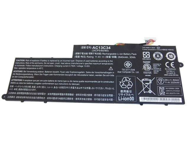 2640mAh Acer Aspire V5-122P-0649 Original Batterier