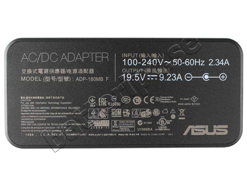 Original 180W AC Adapter Laddare Asus ROG G750VW-BKK5