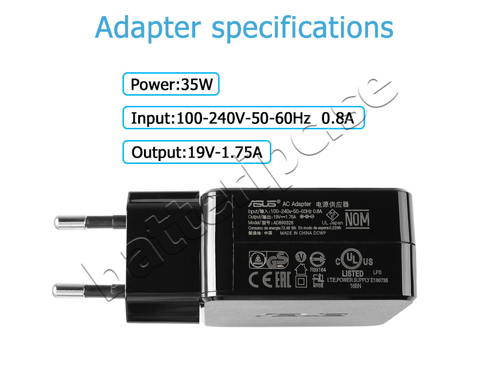 Original 33W Asus ADP-33AW A(4.0mm * 1.35mm) AC Adapter Laddare