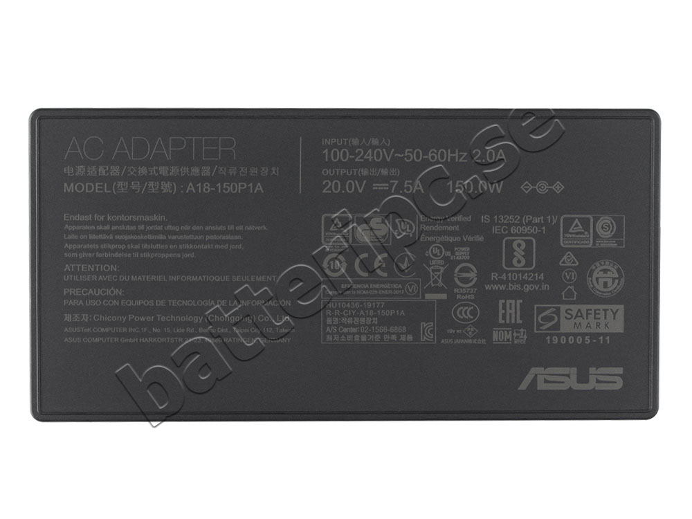 Original 150W Asus FX505D PX505D FX705D AC Adapter Laddare