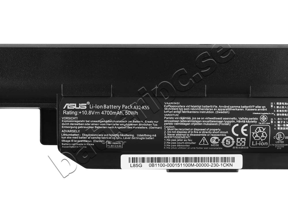 50Whr Asus A55VM-SX029D A55VM-SX037V Original Batterier