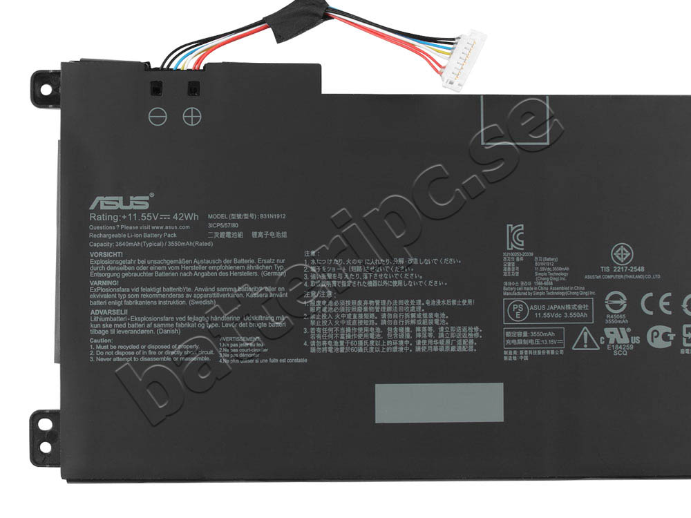 Original Batterier Asus B31N1912 0B200-03680200 3640mAh 42Wh