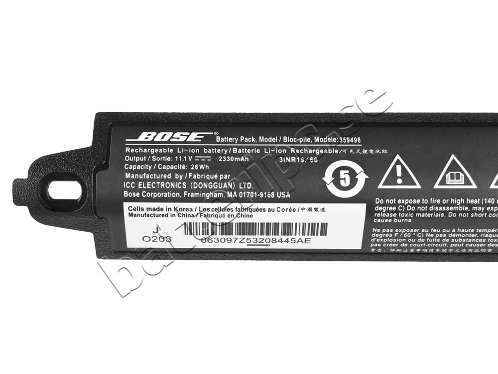 Original 2330mAh 26Wh Batterier Bose 359495 359498