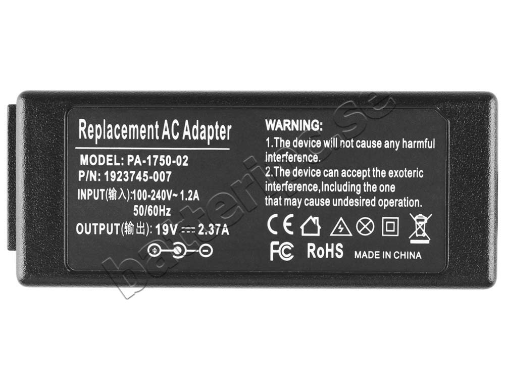 45W Laddare Clevo N230WU N240JU N250BU N251BU(4.8mm*1.7mm) AC Adapter