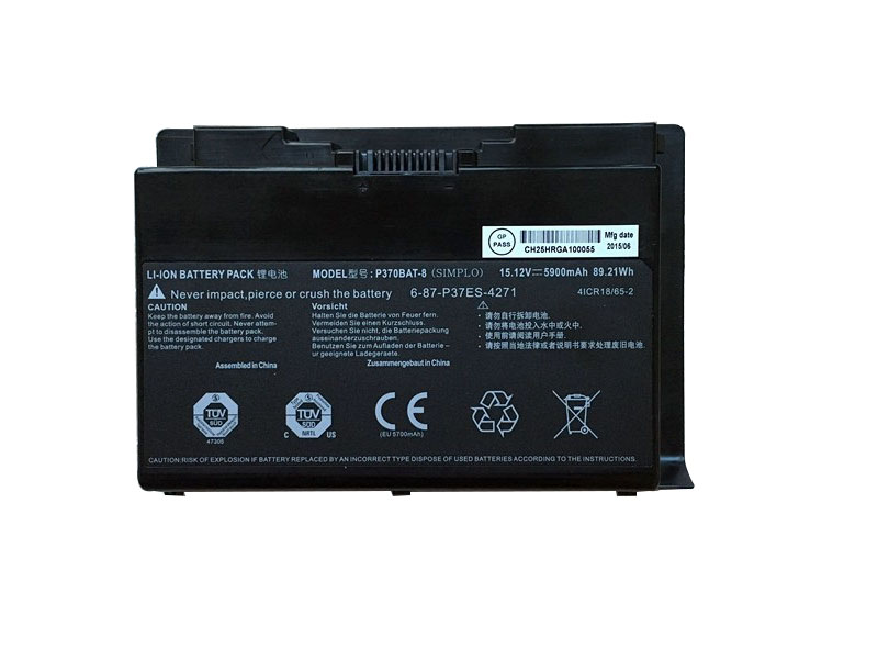 Batterier Clevo 4ICR18/65 5900mAh 89.21Wh