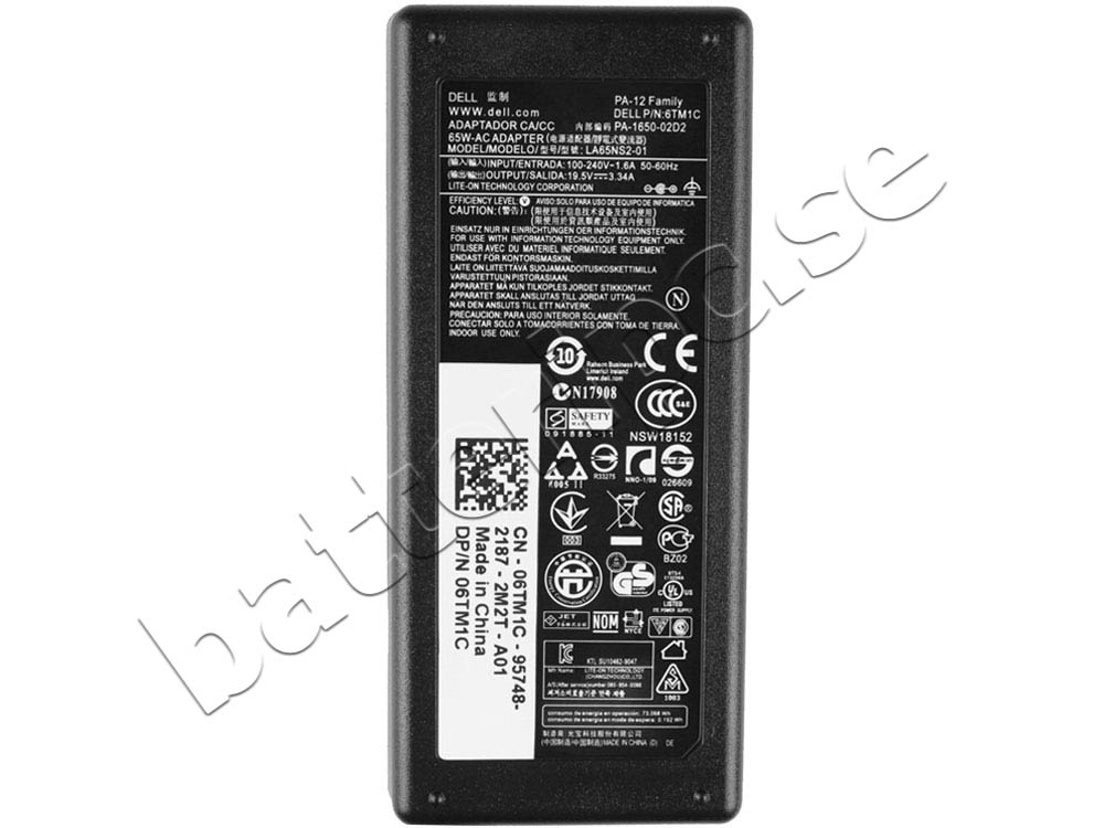 65W Dell 310-2860 310-2862 Original AC Adapter Laddare