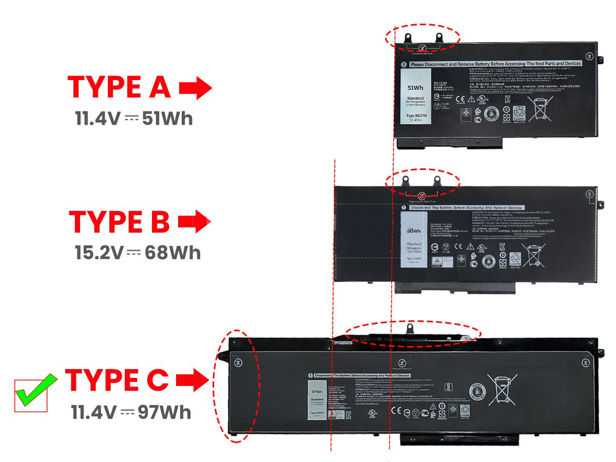 Original Batterier Dell Latitud 5501 P98G P98G003 8071mAh 97Wh