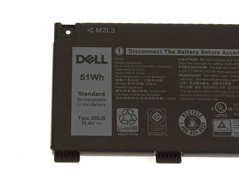 Original Batterier Dell Ins 15PR-1742W 4255mAh 51Wh