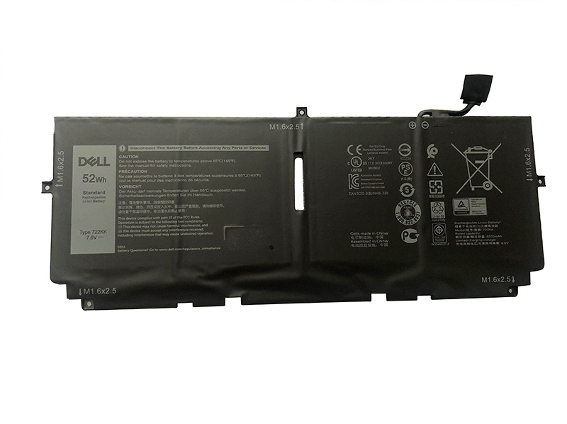 Original Batterier Dell XPS 13 9310 6500mAh 52Wh - Klicka på bilden för att stänga