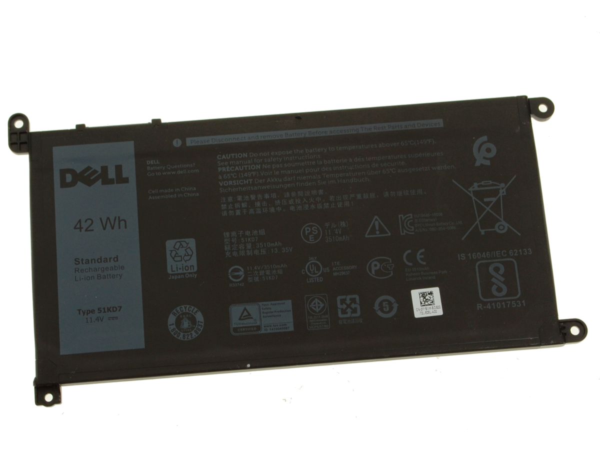 Original 42Wh Batterier Dell 51KD7 051KD7 FY8XM Y07HK