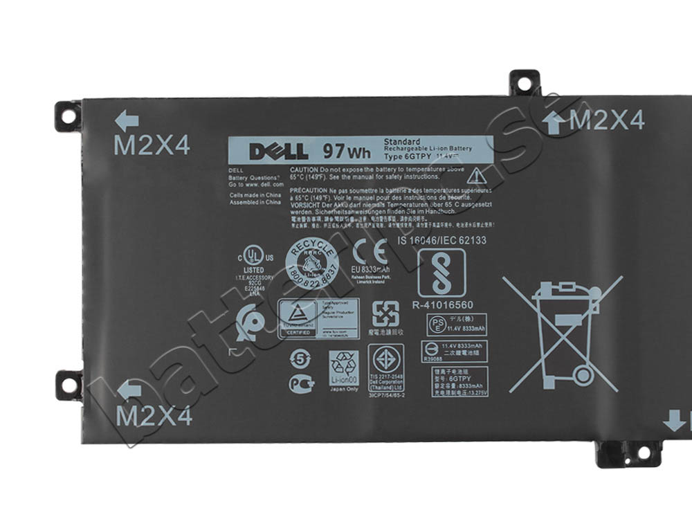 Original Batterier Dell XPS 15 9560 P56F P56F001 97Wh