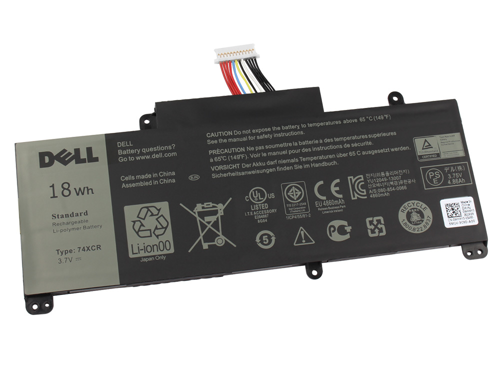 Original 18Wh Batterier Dell 074XCR 74XCR