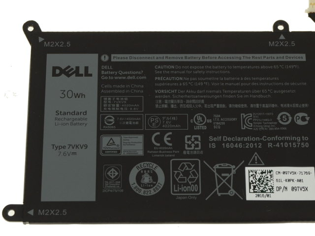 Original 30Wh Batterier Dell 7VKV9 07VKV9