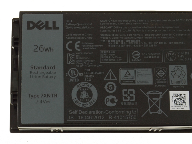 Original 26Wh Batterier Dell Latitud 12 7202 T03H001