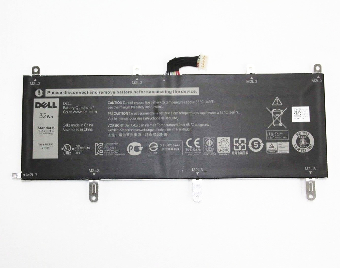 Original Batterier Dell Mötesplats 10 Proffs 5000 8720mAh 32Wh