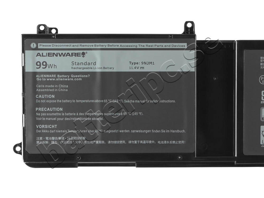 Original 99Wh Batterier Dell Alienware 15 R3 P69F001