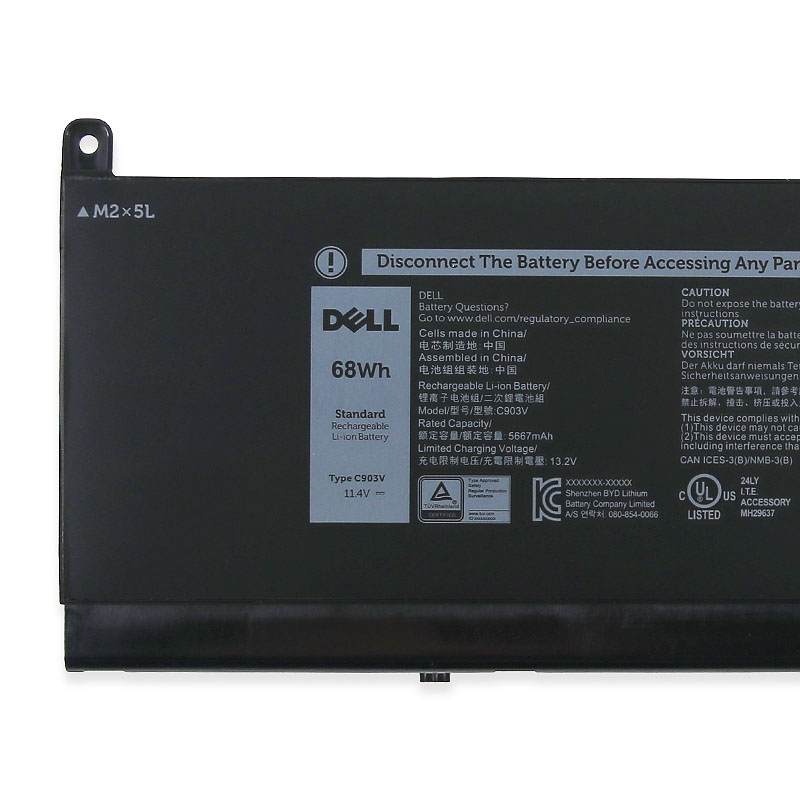 Original Batterier Dell 17C06 447VR C903V 5667mAh 68Wh