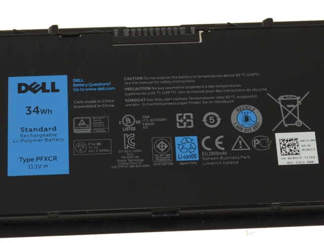 34Whr Dell Latitud 14 7000 Original Batterier