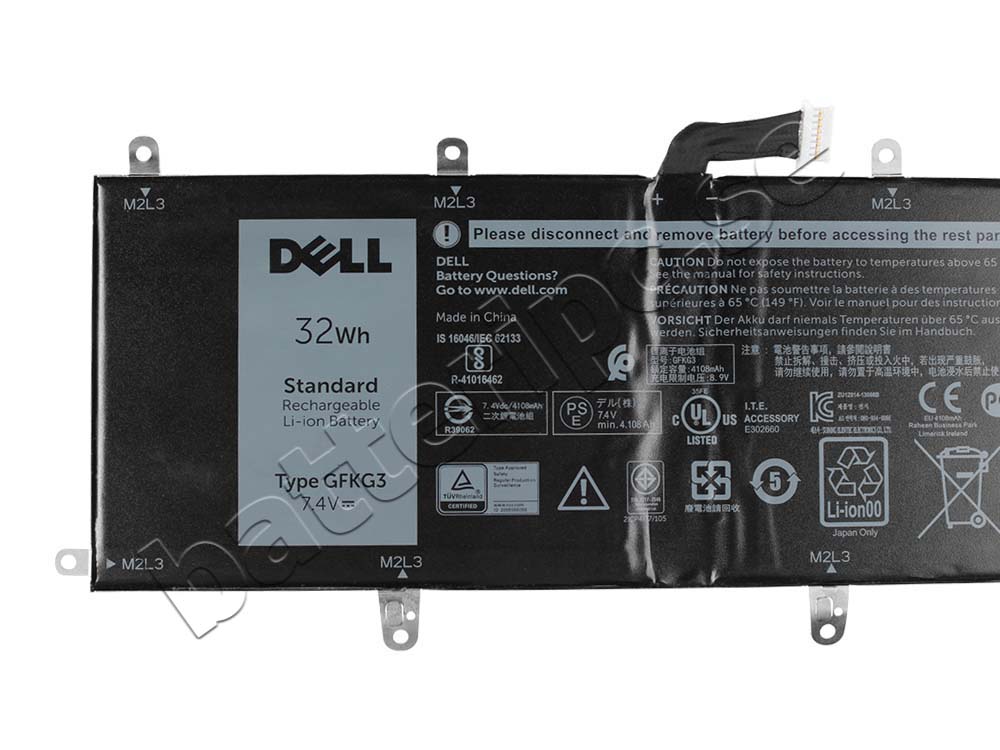 Original 32Wh Batterier Dell GFKG3 0GFKG3 WH96V VN25R