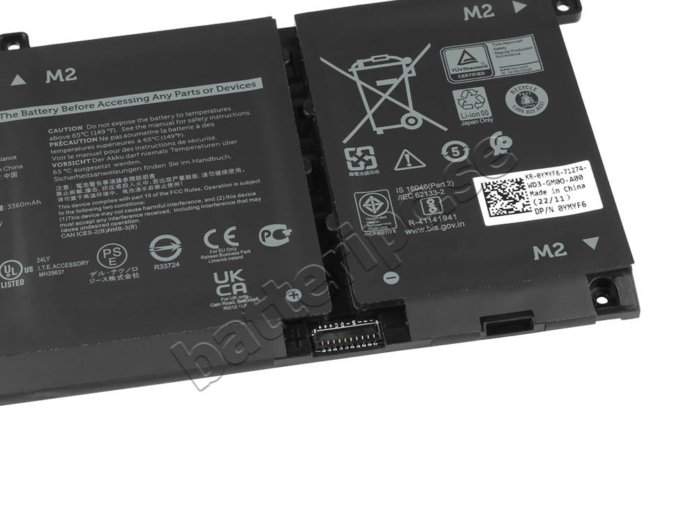 Original Batterier Dell Inspiron 5406 2n1 P126G P126G004 3530mAh 53Wh