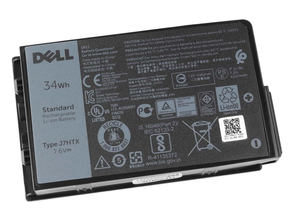 Original Batterier Dell Latitud 7220 Rugged T03H T03H003 4342mAh 34Wh