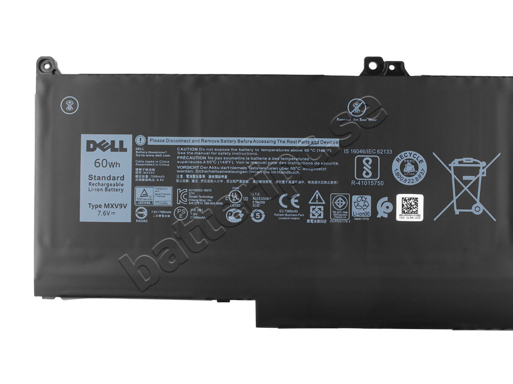 Original Batterier Dell P99G P99G001 7500mAh 60Wh