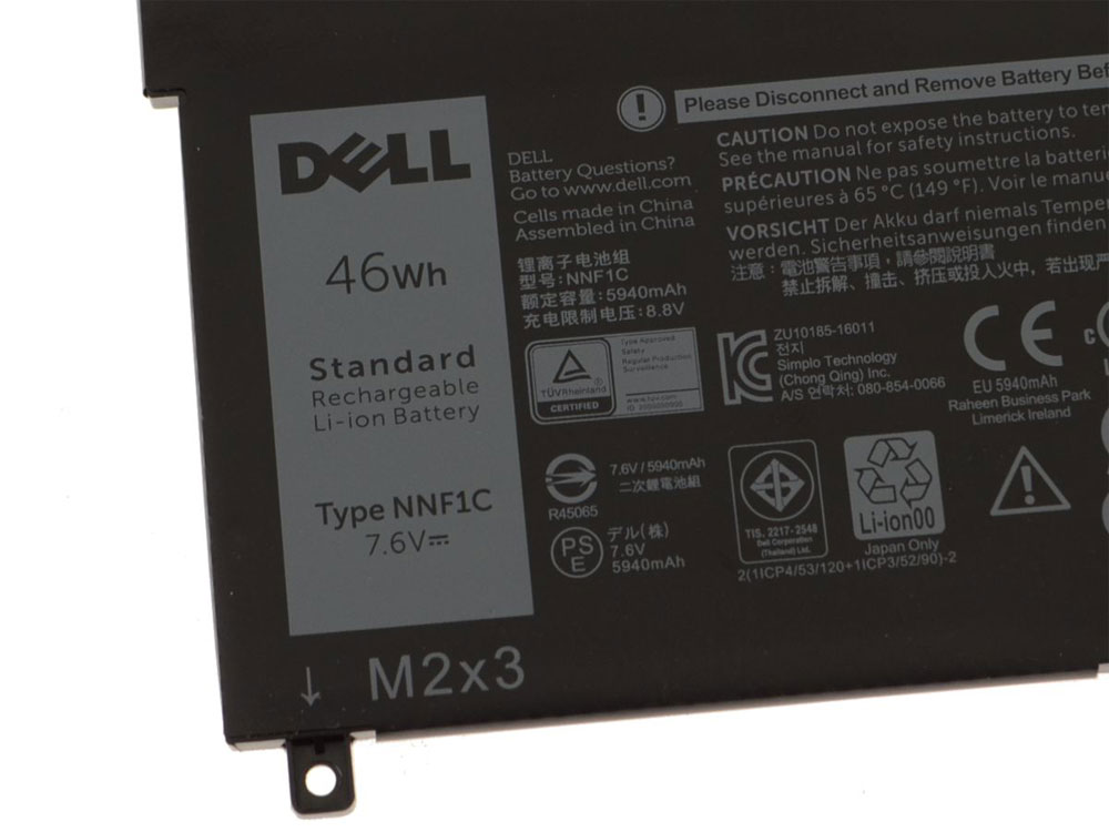 Original Batterier Dell XPS 13 9365 2-in-1 46Wh