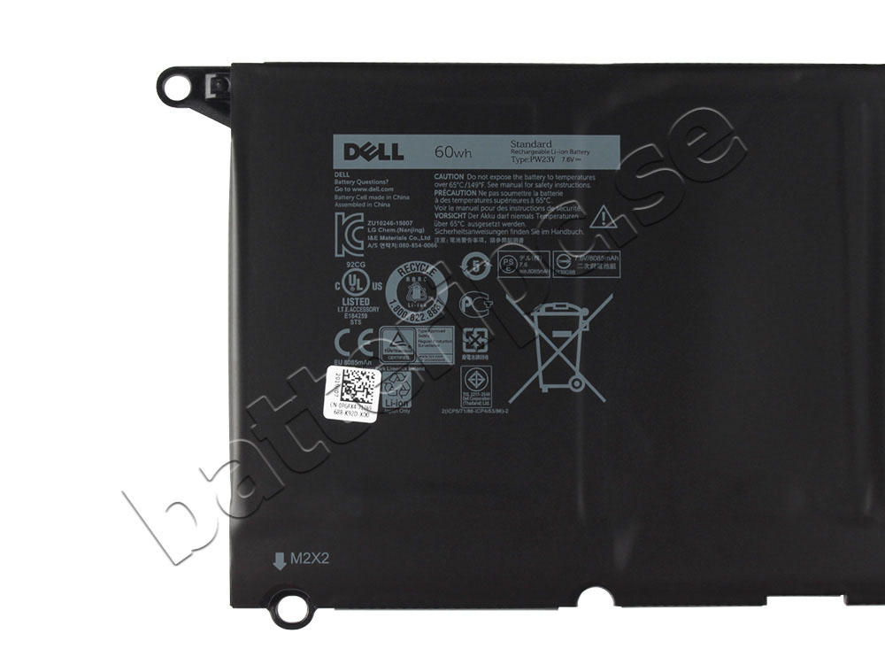 Original Batterier Dell XPS 13 9360 i7-8550U 60Wh