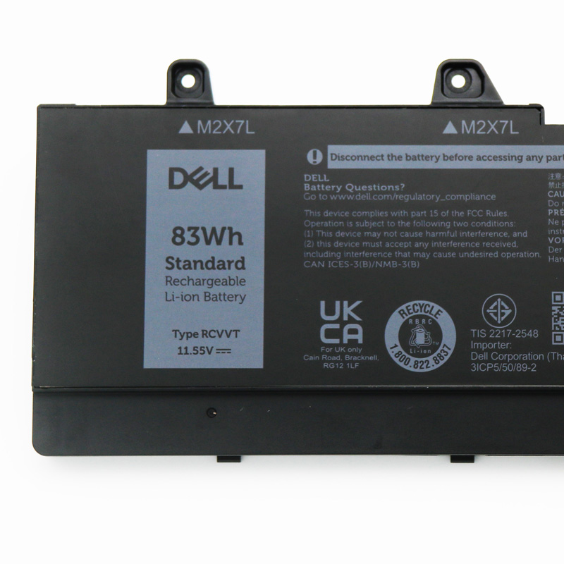 Original Batterier Dell 0RCVVT T6PFX 6827mAh 83Wh