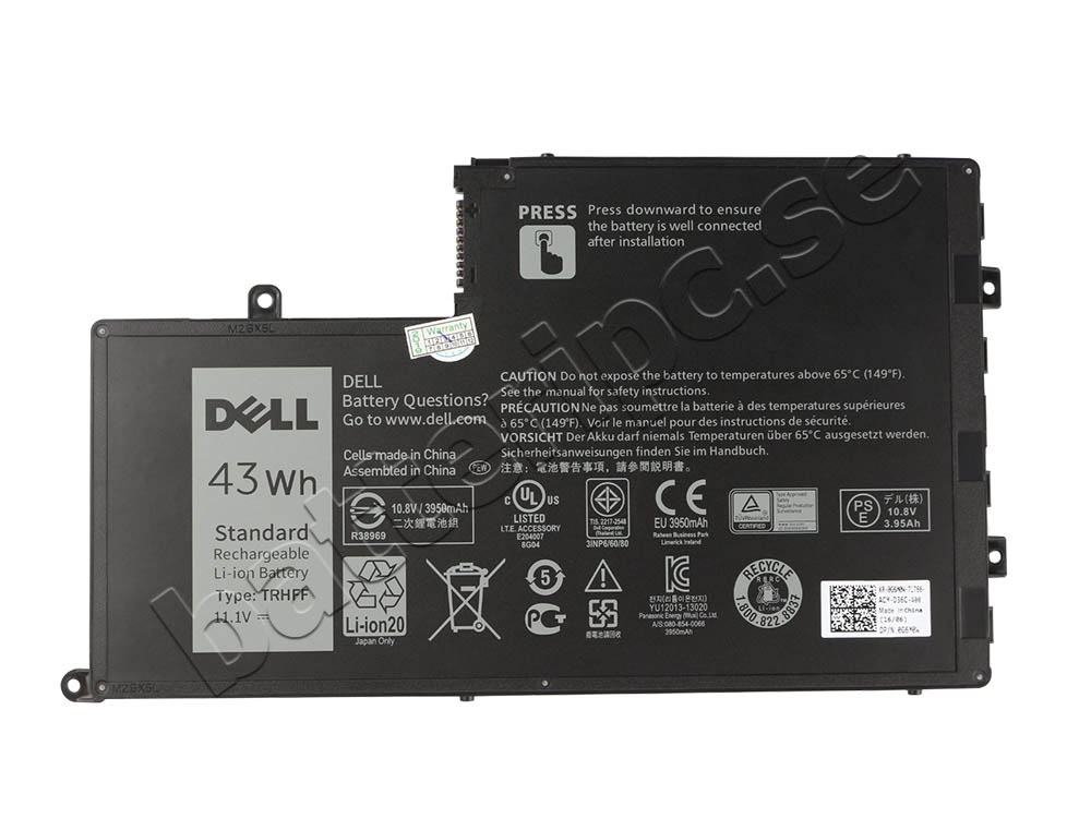 Original 43Wh Batterier Dell 9JF93 OPD19 J0HDW