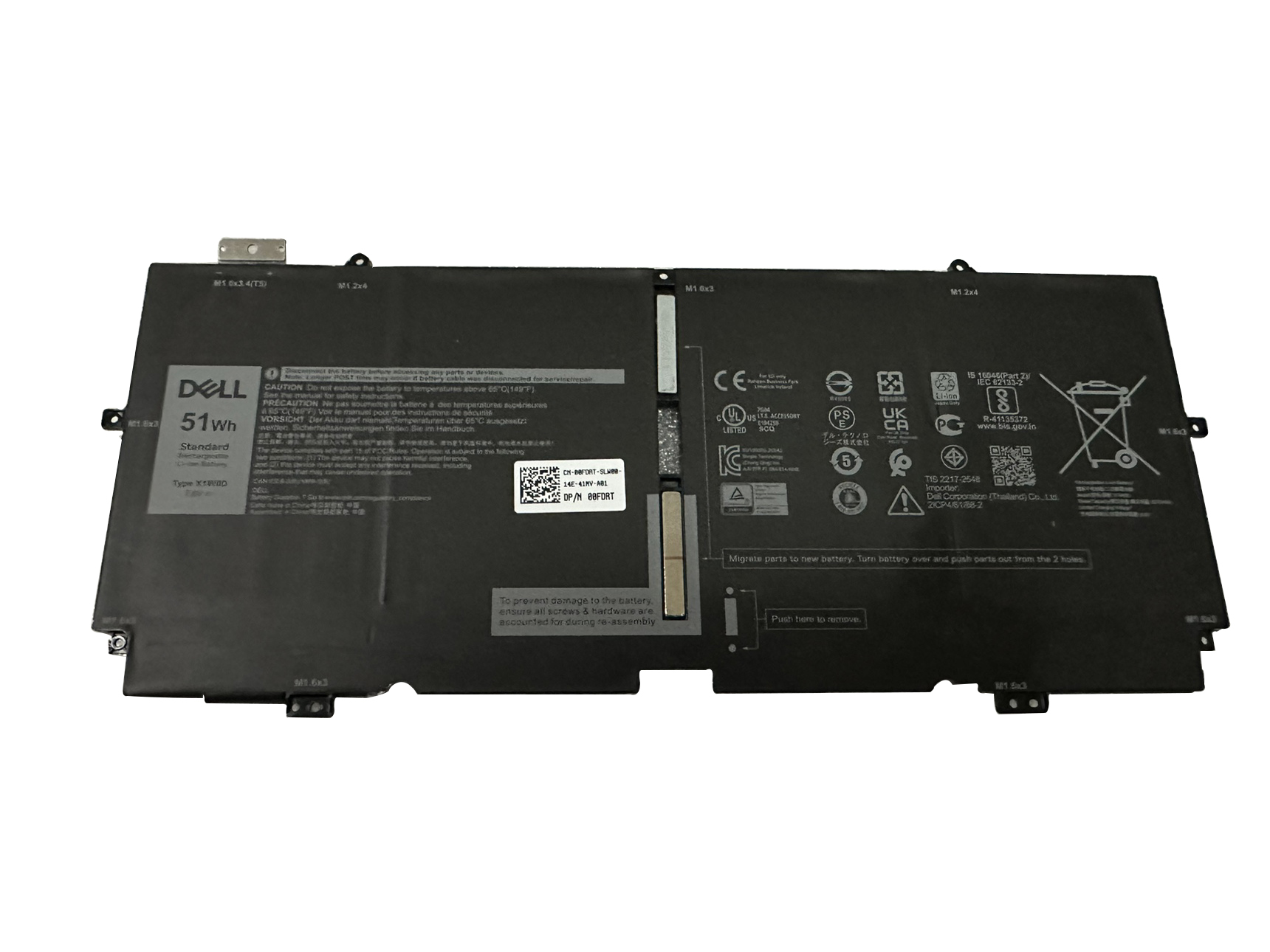 Original Batterier Dell XPS 13 9310 2n1 P103G P103G002 6710mAh 51Wh