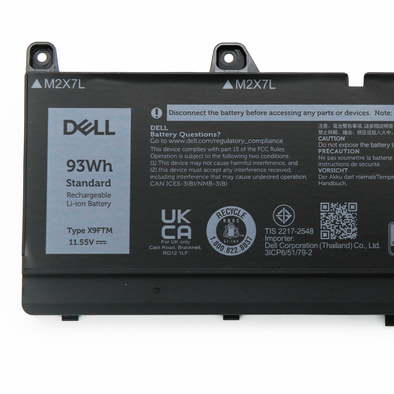 Original Batterier Dell X9FTM 5JMD8 965V4 7650mAh 93Wh