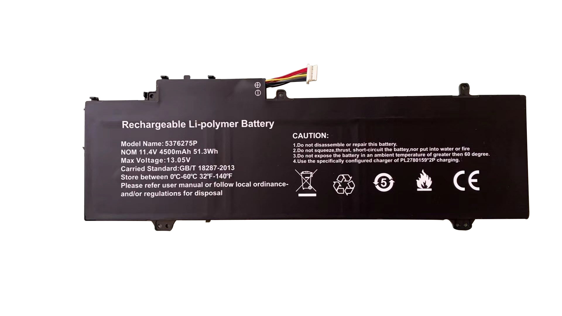 Batterier Gateway 5375275P 4500mAh 51.3Wh