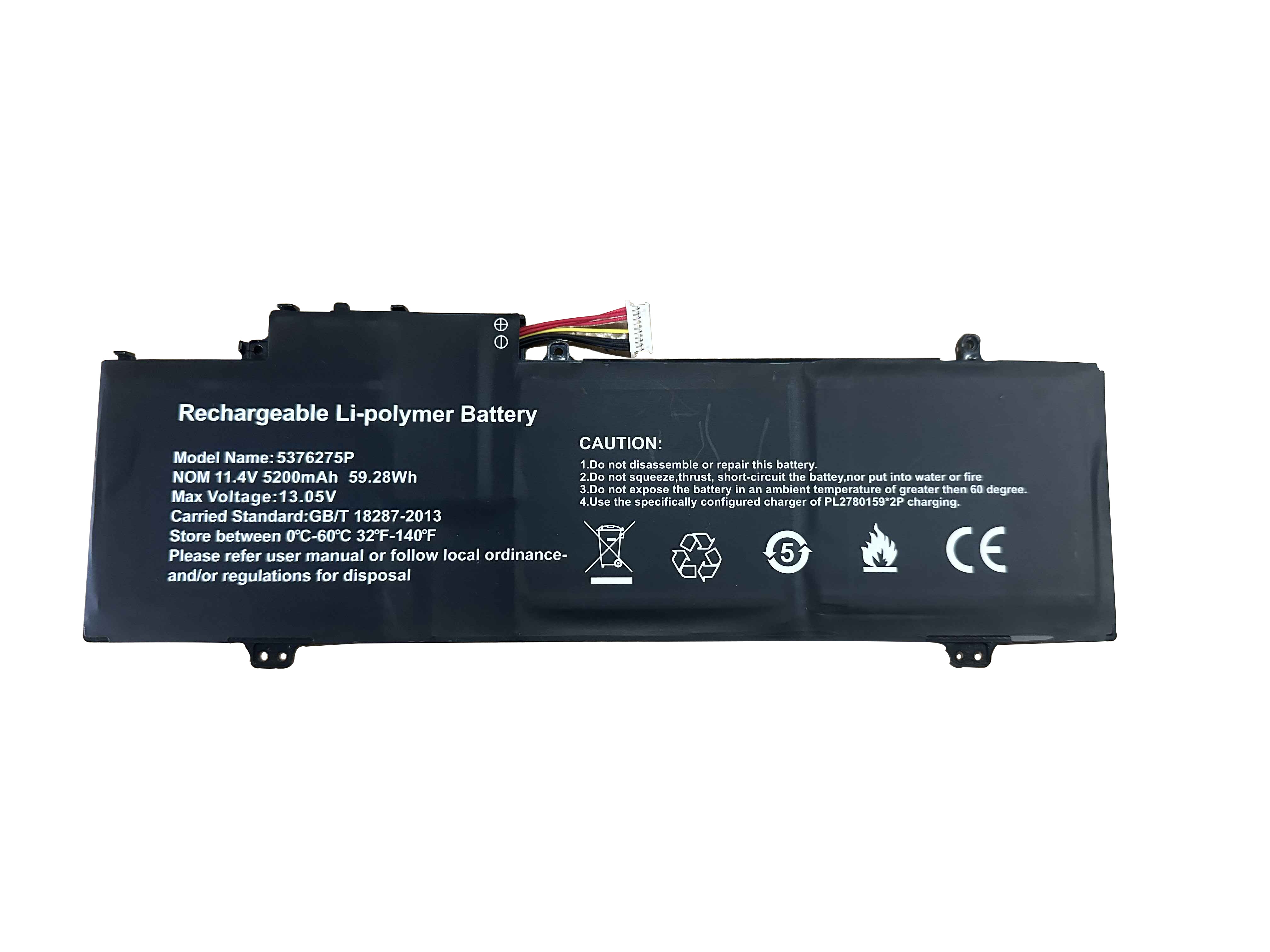 Batterier Gateway 5375275P 5200mAh 59.28Wh