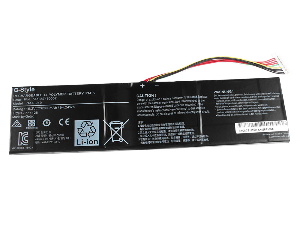 Original Batterier Gateway Aero 14 K7 6200mAh 94.24Wh