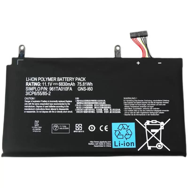 Original Batterier Gateway 961TA010FA 6830mAh 75.81Wh