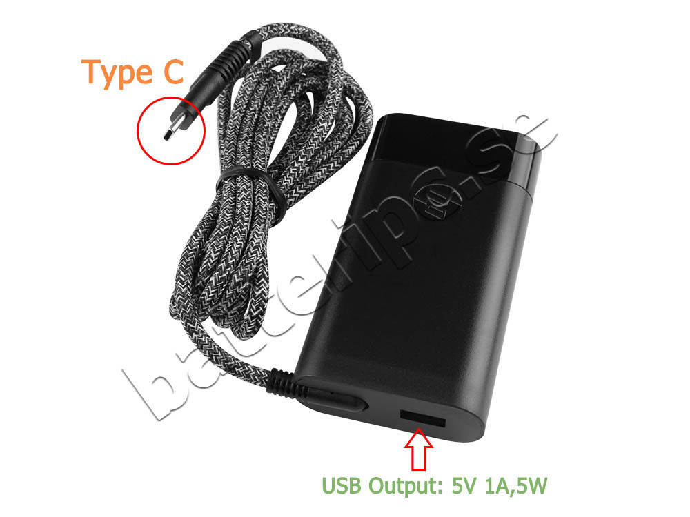 65W USB-C HP 1HE07AA#ABA Adapter Laddare