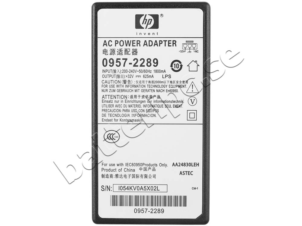 20W HP Officejet J4535 Original AC Adapter Laddare