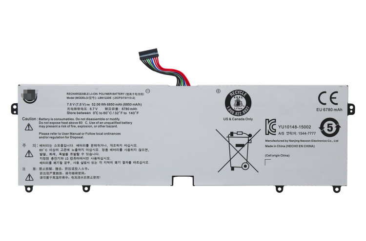 Batterier LG 15UD560-KX7USE 6850mAh 52.06Wh