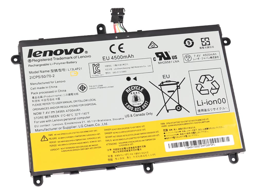 Original 34Whr Batterier Lenovo L13M4P21 L13L4P21 121500223 121500224