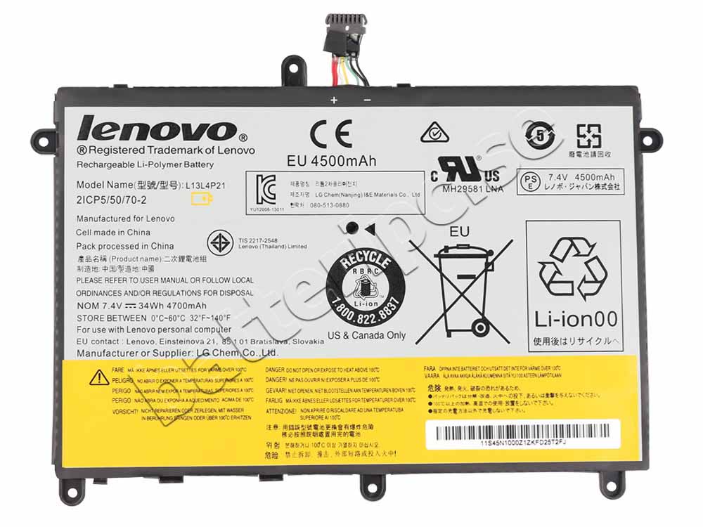 Original 34Whr Batterier Lenovo L13M4P21 L13L4P21 121500223 121500224