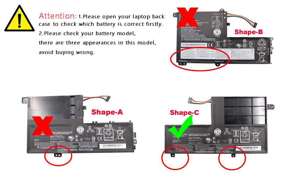 Batterier Original Lenovo IdeaPad 500S-14ISK 80Q3 30Whr