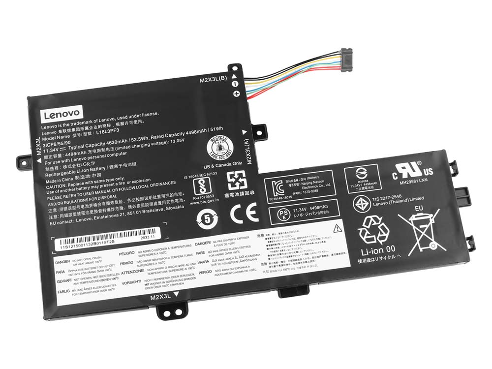 Original 4610mAh 52.5Wh Batterier Lenovo ideapad S340-15API Touch 81QG - Klicka på bilden för att stänga