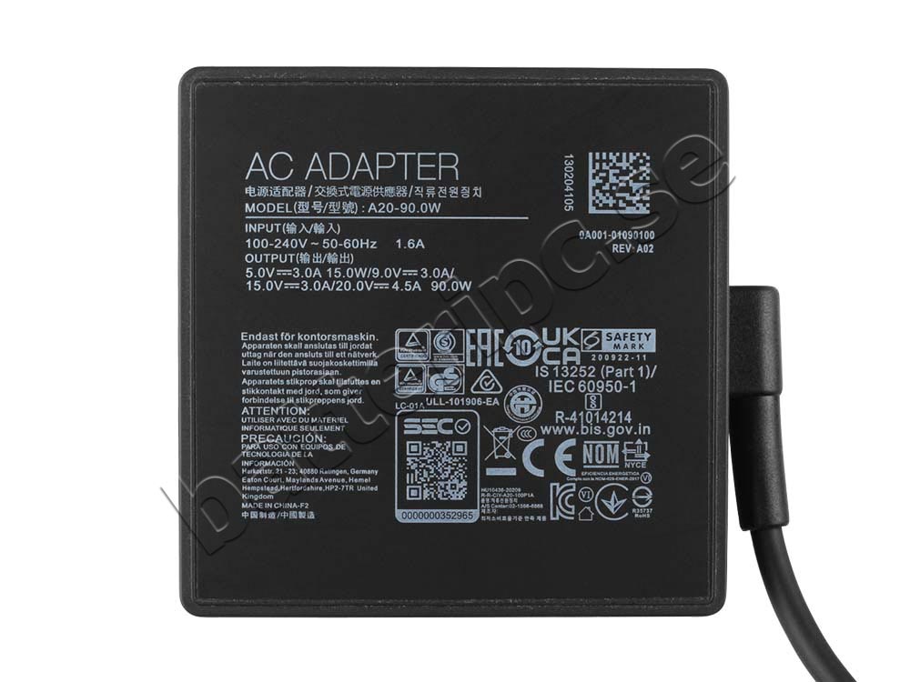 90W USB-C Laddare MSI S93-0406611-D04 AC Adapter + Kabel