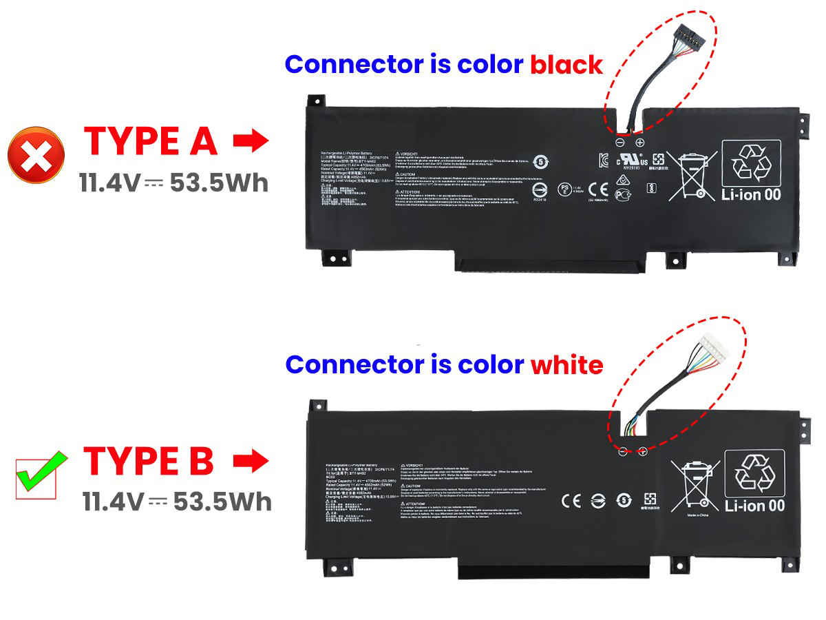 Batterier MSI Creator M16 B13VE-465FR 4700mAh 53.5Wh