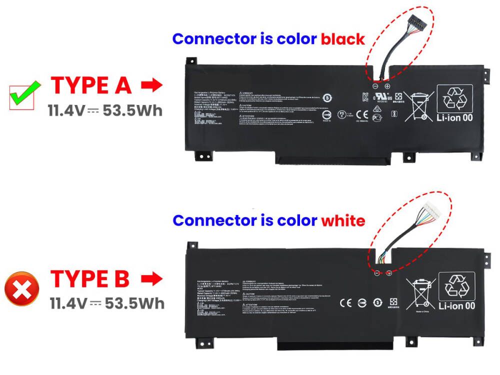 Batterier MSI Creator M16 A12UD-266 4700mAh 53.5Wh